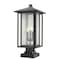 Z-Lite Aspen 3 Light Outdoor Pier Mounted Fixture, Oil Rubbed Bronze And Clear Seedy 554PHXLS-SQPM-ORB - alternate 5